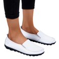 thumbnail image 2 of B91xZ Mocassins Décontractés pour Femmes, Mocassins Rétro Confortables, Chaussures Bateau Classiques, Blanc 9, 2 of 5