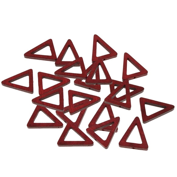KLKCMS 20 Pcs Breloques Triangulaires en Bois pour Fabrication de Bijoux Artisanat Oreilles Pendantes Breloques Rouges