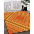 thumbnail image 3 of Ahgly Company Tapis Rond Lavable en Machine Intérieur Transitionnel Orange Rouge Orange, 6 Pieds Rond, 3 of 7