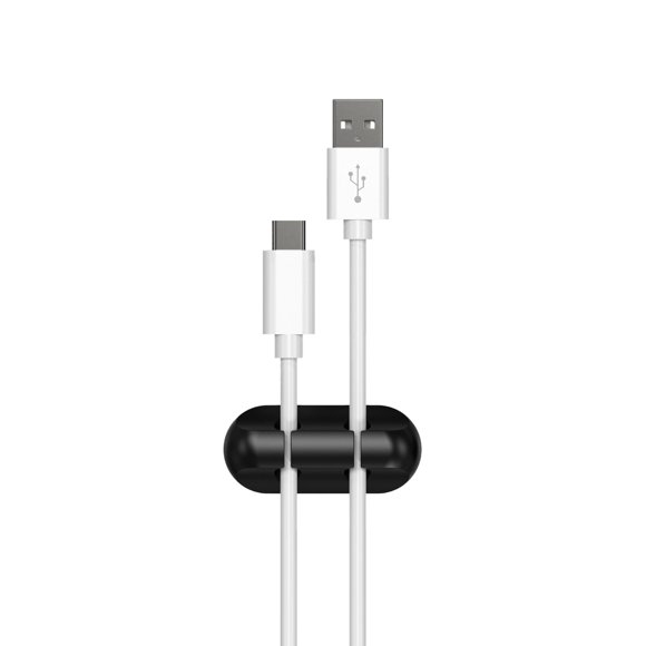 Huayishang Clip de Fixation Clips de Câble Noir Blanc Gris Organisateur de Cordon Adhésif Support de Fil pour Organiser Téléphones Chargeurs Bureau Table de Nuit Voiture