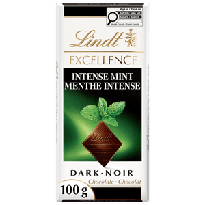 Lindt EXCELLENCE Intense Mint Dark Chocolate Bar, 100 Grams