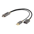thumbnail image 1 of StarTech.com 1 Pieds (30cm) HDMI to DisplayPort Adapter, Active 4K 60Hz HDMI Source to DP Monitor Adapter Cable, USB Bus Powered, HDMI 2.0 to DisplayPort Converter for Laptops/PC - Supports HDR and Ultrawide Displays (128-HDMI-DISPLAYPORT) - Câble Adaptateur - HDMI, USB (Alimentation Uniquement) Mâle vers DisplayPort Femelle - 1 Pi - Gris, Noir - Actif, 4K60Hz (3840 x 2160) support, 1 of 6
