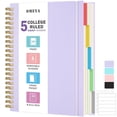 thumbnail image 1 of OMEYA 5 Subject Notebooks College Ruled, Spiral Notebook 8.5 x 11in with Dividers, 300 Pages 100GSM Thick Spiral Writing Journal for Women & Men, Large A4 Lined Journal for Work, Campus, 1 of 6