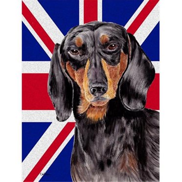 Carolines Treasures SC9820CHF Teckel avec l'Union Anglaise Jack Drapeau Britannique Drapeau Toile Maison Taille