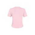thumbnail image 4 of Wangsaura Womens Crewneck Short Sleeve Ribbed T-Shirt Slim Fit Tops Solid Basic Tee, 4 of 6
