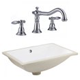 thumbnail image 1 of 20.75-in. W CSA Rectangle Bathroom Undermount Sink Set In White - Chrome Hardware AI-23105, 1 of 7