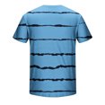 thumbnail image 4 of Qertyioot Chemises Hawaïennes pour Hommes en Solde, Col Rond Rayé Imprimé Pull Entraînement Physique Manches Courtes, 4 of 5