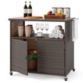 thumbnail image 1 of Gymax Armoire de Rangement Extérieure avec Dessus en Bois d'Acacia Buffet à 2 Portes Bahut, 1 of 10