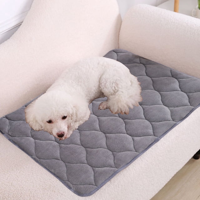 Meitianfacai Winter Plush Pet Mat Cats Mat Dog Mat Kennel Mat Winter Warm Wear Counteractive Scratch Counteractive Biting Counteractive Washable Puffy Mat, Gray