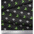 thumbnail image 2 of Soimoi Moss Georgette Fabric Geometric Shapes,Crocodile & Rhinoceros Kids Print Fabric by The Yard 42 Inch Wide, 2 of 3