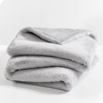 thumbnail image 4 of Bare Home Faux Fur Blanket - 60" x 80" - Ultra Soft Fleece - Oversized, Silver, 4 of 5