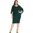 thumbnail image 4 of Hanna Nikole Robe en Chiffon à Manches Courtes pour Femmes Grande Taille avec Volants et Strass, 4 of 7