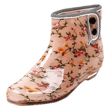 jovati Womens Rain Boots Fashion Short Tube Rain Boots Water Slip Resistant Water Shoes