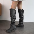 thumbnail image 2 of Dakaela Women's Slouchy Knee High Boots Comfortable Round Toe Riding Combat Boots for Fall and Winter Wear, 2 of 8