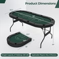 thumbnail image 3 of Gymax 8 Player Foldable Poker Table Portable Folding Texas Holdem Table w/Padded Rail Green, 3 of 9