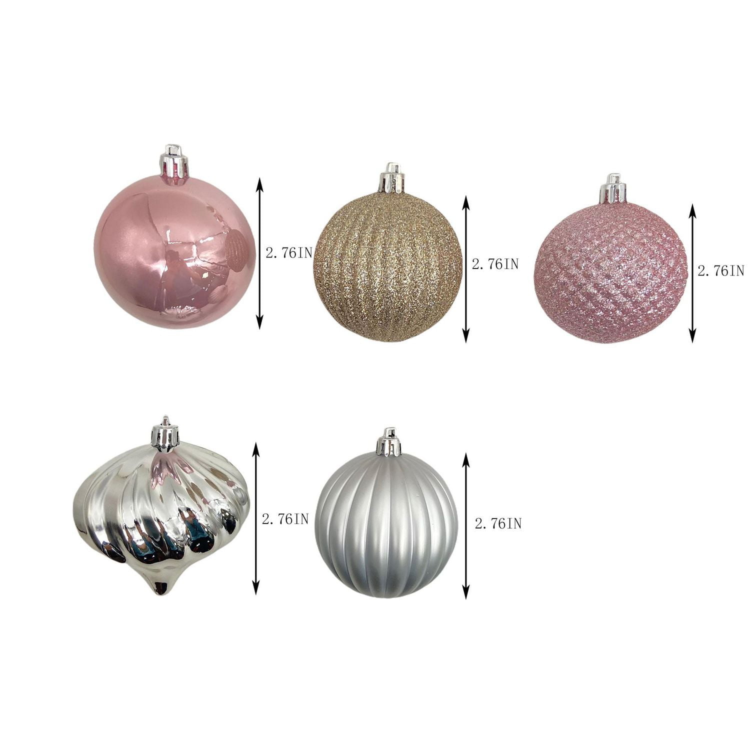 Décorations incassables Holiday Time, 45 unités, or/argent