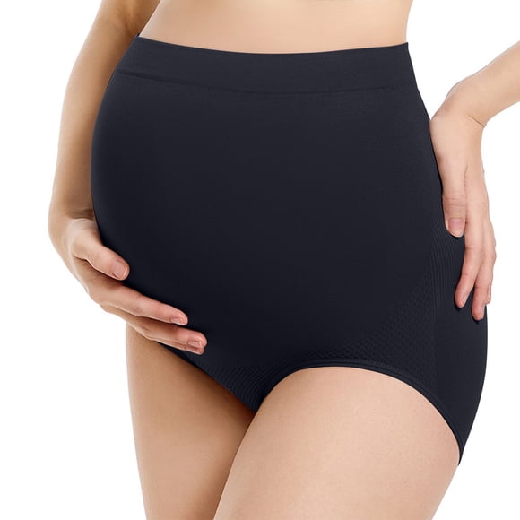MeetoTime Women's Maternity High Waist Underwear Pregnancy Seamless Soft Briefs Stretch Support Hipster Panties