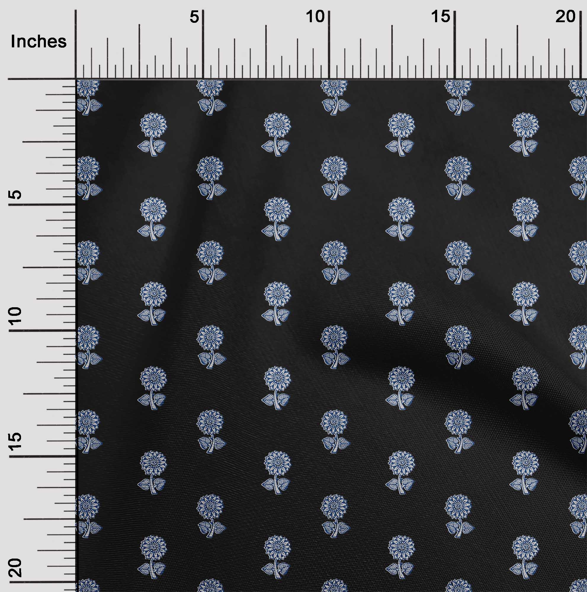 oneOone Viscose Chiffon Fabric Floral Block Print Fabric By Yard 42 Inch Wide