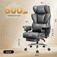 thumbnail image 2 of COOLHUT Large Executive Office Chair with Adjustable Armrests and Footrest, High Back PU Leather Computer Chair with Lumbar Support, for Big and Tall Users, for Home Office or Computer Desk Use, 2 of 8