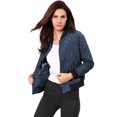 thumbnail image 4 of INSPIRE CHIC Vestes Matelassées pour Femmes Col Montant Fermeture Éclair Manches Raglan Blouson Bomber, 4 of 6