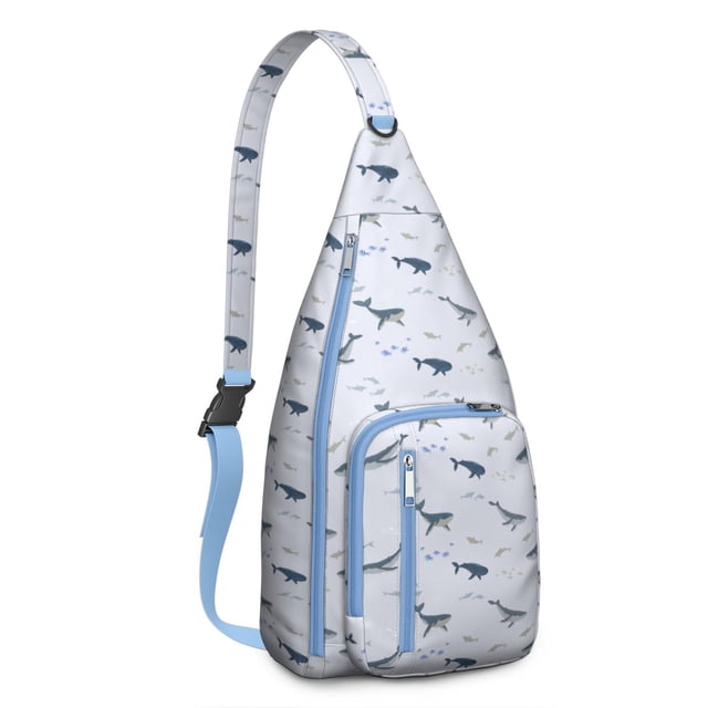 Sac Poitrine Visage de Requin Drôle - Design Comique Grand Blanc, Matériau Résistant à l'Eau