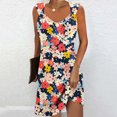 thumbnail image 1 of Ovzne Robes d'Été pour Femmes Robe d'Été pour Femmes Mode Couleur Unie Poche Sans Manches Robe à Col en V Robe Grande Taille Robe Imprimée Liquidation, 1 of 5