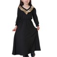 thumbnail image 1 of XZNGL Long Sleeve Dress for Girls Muslim Long Dress Medium Big Girls Long Sleeve V Neck Colorblock Dress Girls Long Sleeve Dress Girls Long Dress V Neck Dress, 1 of 7