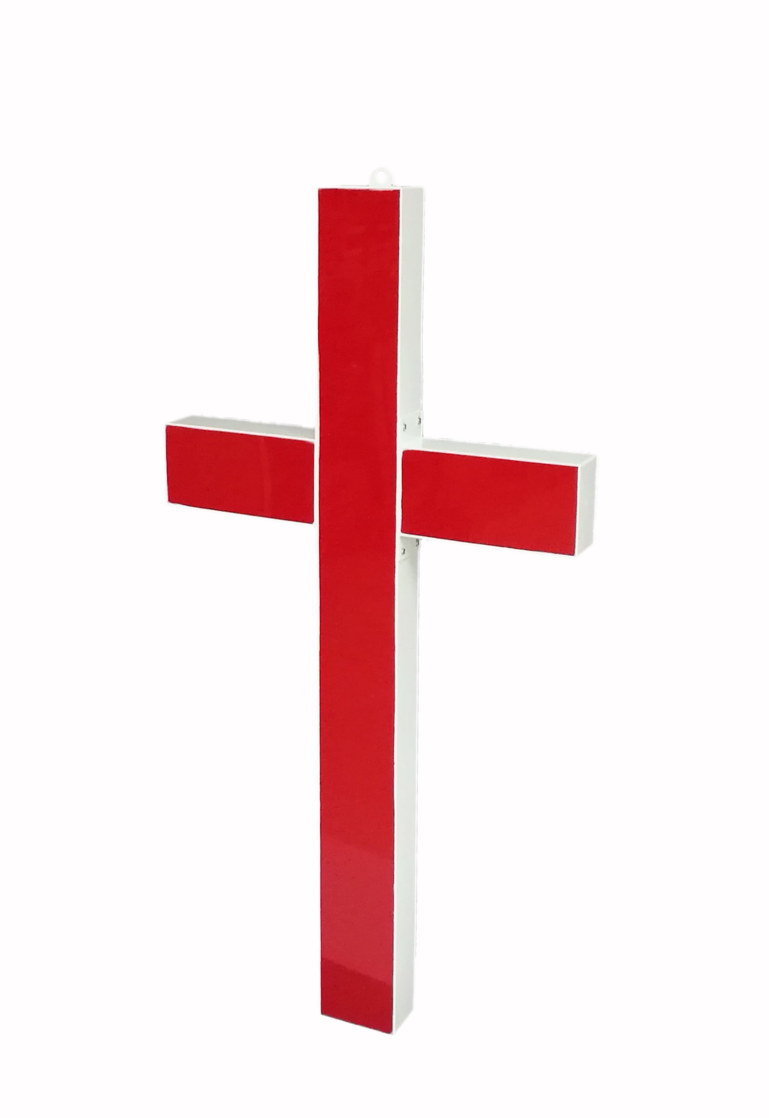 FixtureDisplays Panneau d'Église Éclairé en Métal et Acrylique Premium avec Croix LED, Parfait pour Intérieur et Extérieur 18101-RED