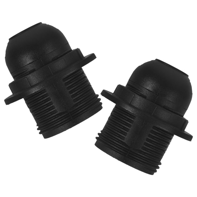 AMERTEER 2 Pcs E26 Light Sockets Black Medium Screw Base Retro Lamp Holder Replacement Diy Making Light Bulbs Socket Covers Pendant Lamp Holder For Home