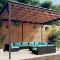 thumbnail image 1 of vidaXL 10 Piece Garden Lounge Set with Cushions Black Poly Rattan, 1 of 5