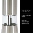 thumbnail image 2 of Cole & Mason Hampstead Precision & Electronic Pepper Mill - Grinder with LED Light - Electronic Peppercorn Mill - Stainless Steel Pepper Mill Grinder - Automatic Pepper Shaker - Stainless Steel, 2 of 7