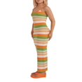 thumbnail image 3 of MesaSe Femmes Sans Manches Tricoté Longue Robe Cravate Teinture Spaghetti Sangle Backless Fronde Maxi Robes, 3 of 6