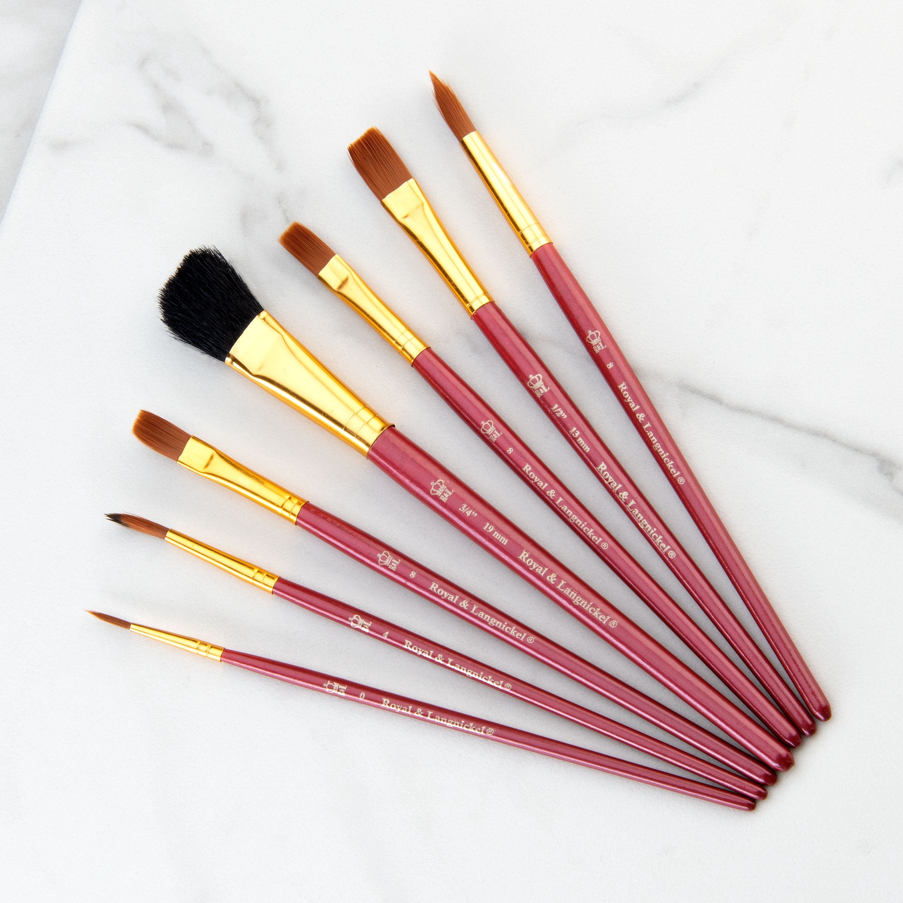 Royal & Langnickel - Ensemble de 7 pinceaux aquarelle Talkon marron | WAL-RSET-9192 |