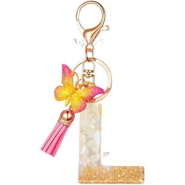 Letter Keychain,26 Letters A-Z Decorative Letter Keychain,Name Keychain for Women Girls Men Teenager Gift