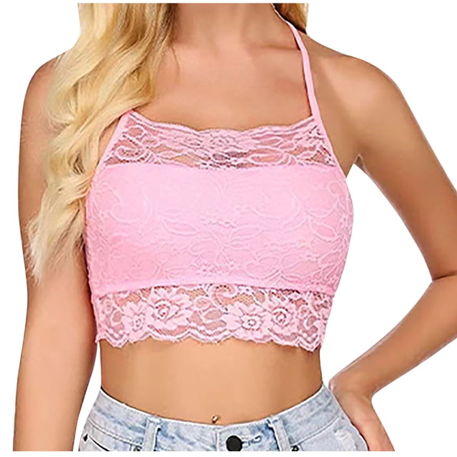 Bras for Women, Womens Solid Lace Wrapped Chest And Backless-thin Bra With Padding Breathable Underwear Daily Bra