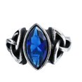 thumbnail image 2 of Men Crystal Ring Party Ceremony Wedding Boys Vintage Style Simple Design Portable Steel Rings Hand Jewellery Birthday Gift Blue Size 7, 2 of 6
