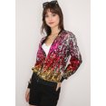 thumbnail image 2 of Veste à Paillettes pour Femmes à Manches Longues avec Fermeture Éclair Frontale et Poignets Côtelés, 2 of 5