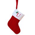 thumbnail image 1 of Christmas Tree Decorative Socks With Embroidered Initial Letters Red Green White Knit Stockings, 1 of 2