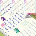 thumbnail image 4 of Estbridg Reusable Grooved Handwriting Workbooks Reusable Copybook  Writing Practice Copy Books for Preschools Grooves Template Design and Handwriting Aid Practice for Age 3-8 (4 Books wit, 4 of 7