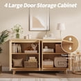 thumbnail image 4 of Sideboard Buffet Cabinet with Storage, Modern Fluted Credenza with Adjustable Shelves, Wood Console Table for Living Room Dining Room Entryway Coffee Bar, 4 of 7