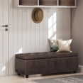 thumbnail image 2 of Pemberly Row 48" Tufted Rectangular Ottoman in Distressed Brown Faux Leather, 2 of 8