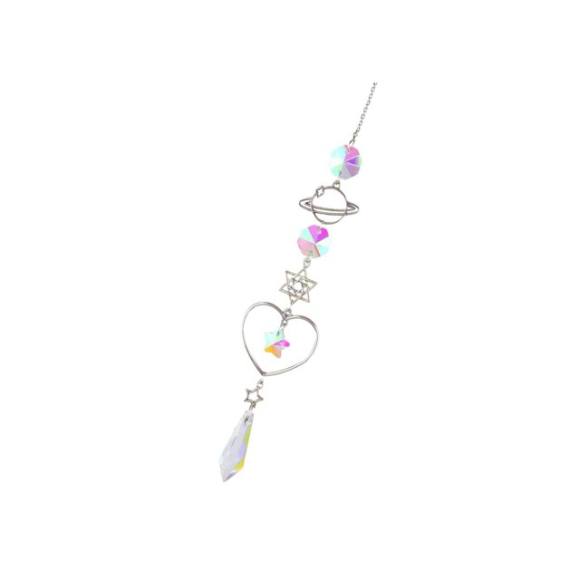 serony Crystal Wind Chime Catcher Hanging Ornament Sparkling Handmade 38cm