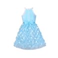 thumbnail image 2 of Robe Fille Bleue Papillon Dimensionnel Robe Licou Fête 7 Ans, 2 of 7