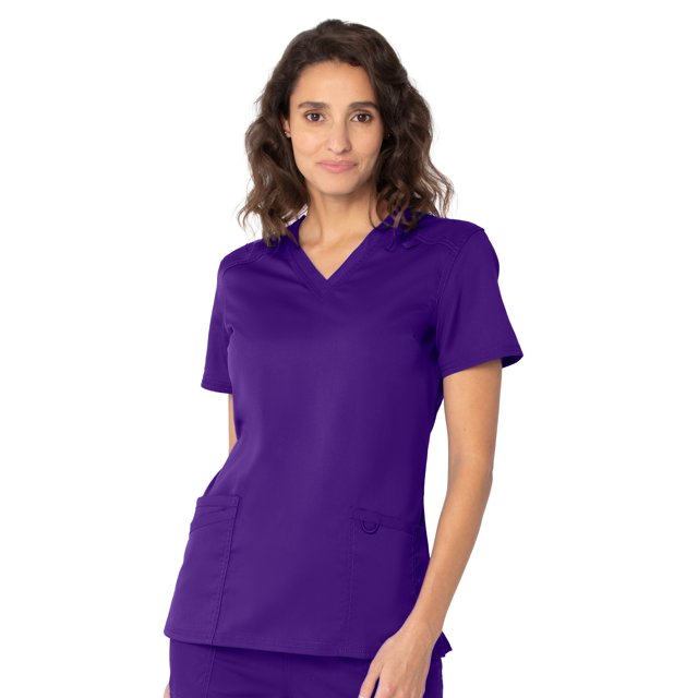 Landau ProFlex Haut de Blouse Médicale pour Femmes : 3 Poches, Coupe Moderne Ajustée, Col en V Extensible 4169