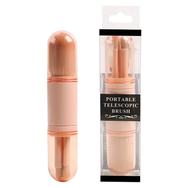 Dvkptbk Bottle Makeup Brush Set - 4 In 1 Portable Travel Lip Brush, Highlight Brush, Eyeshadow Brush, Foundation Blending Powder Brush Mini Facial Makeup Brush Set Bottle