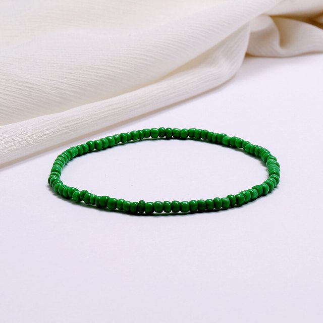 Bracelet de Cheville en Perles de Riz Couleur Unique Résistant à la Décoloration Chaînes de Chevilles Uniques Exquis Fait à la Main Polyvalent Chic Chevilles pour Filles Décor de Pieds 14