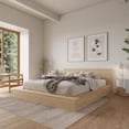 thumbnail image 2 of Nexera Kanso Low Profile Queen Platform Bed with Headboard, Natural Blonde Oak, 2 of 6