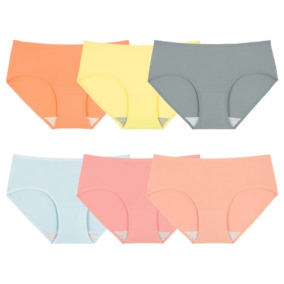 INNERSY Women's Cotton Hipsters Soft Breathable Underwear for Daily Comfort 6 Pack(XL,Sunrise Pastel)