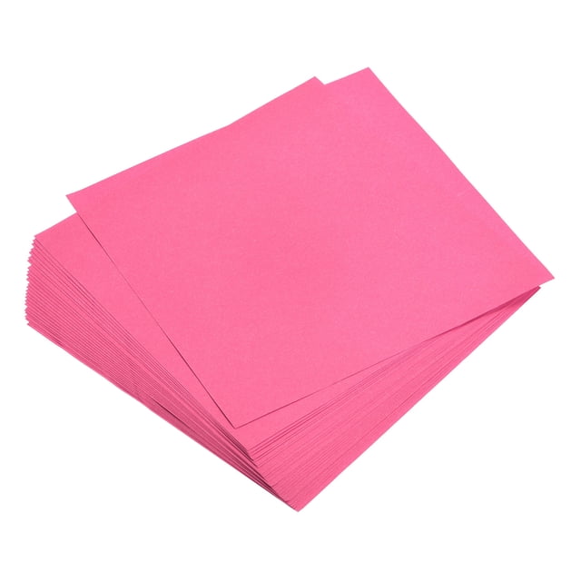 Unique Bargains 200 Sheets 6x6 Inch Origami Paper Double Sided Fluorescent Pink Square Sheet for Art Craft Project, Beginners