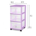 thumbnail image 3 of Sterilite 3 Drawer Cart Lilac, 3 of 4